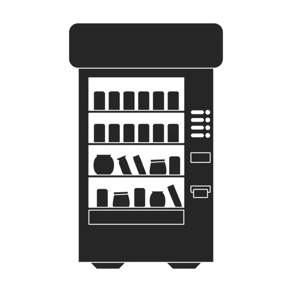 Μαύρο Vector Λογότυπο Απομονωμένο Λευκό Φόντο Τροφίμων Αυτόματης Πώλησης — Διανυσματικό Αρχείο