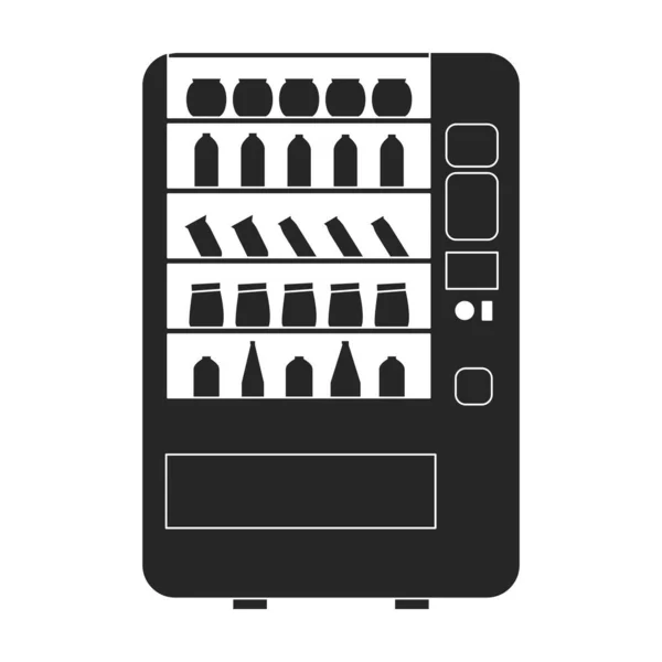자판기 Icon Black Vector 자판기에서 — 스톡 벡터