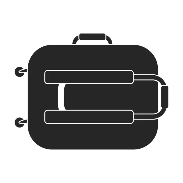 スーツケースベクトルアイコン白い背景スーツケースに隔離された黒いベクトルロゴ — ストックベクタ