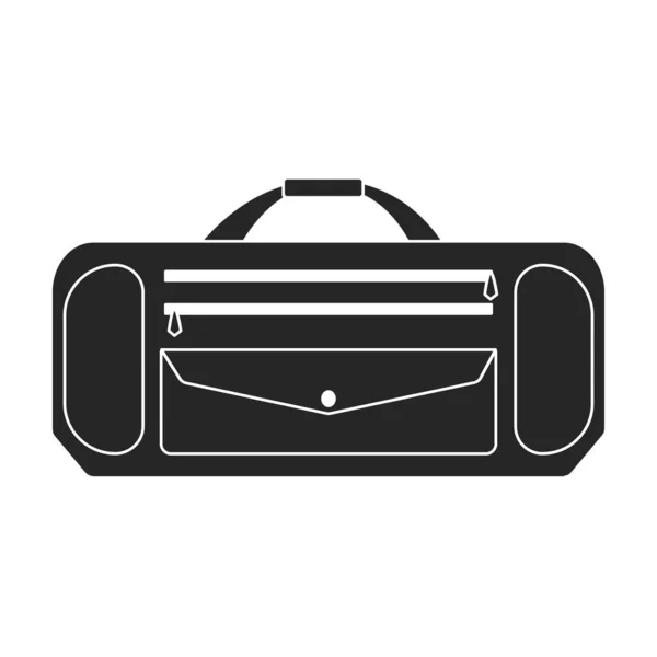 Çanta Vektör Simgesi Siyah Vektör Logosu Beyaz Arkaplan Valizinde Izole — Stok Vektör