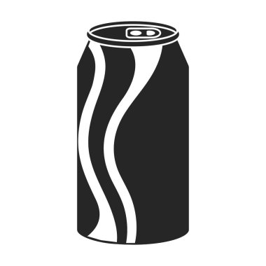 Bir şişe soda vektör simgesi. Siyah vektör logosu beyaz arka plan soda şişesinde izole edilmiş..