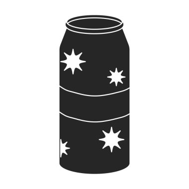 Bir şişe soda vektör simgesi. Siyah vektör logosu beyaz arka plan soda şişesinde izole edilmiş..