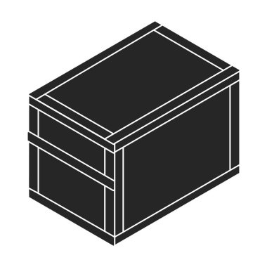 Tahta kutu vektör simgesi. Isometric siyah vektör logosu beyaz arka plan tahta kutusunda izole edildi .