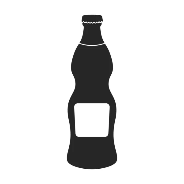 Flasche Soda Vektor Icon Black Vektor Logo Isoliert Auf Weißem — Stockvektor