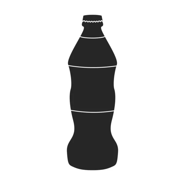 Flaska Läsk Vektor Ikon Svart Vektor Logotyp Isolerad Vit Bakgrund — Stock vektor
