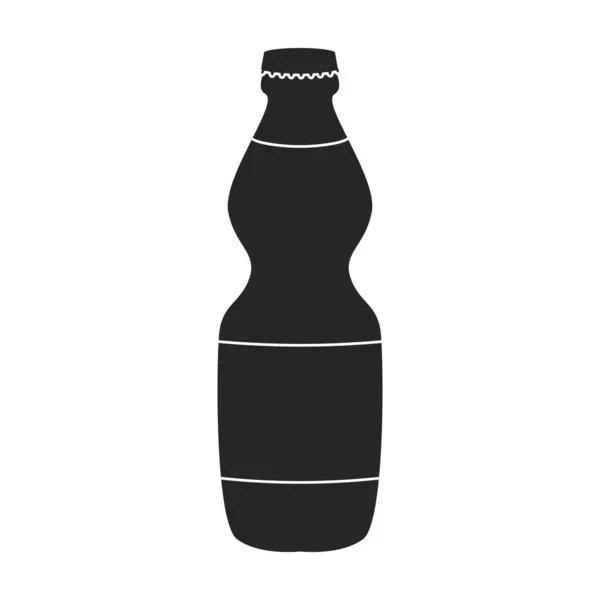 Flasche Soda Vektor Icon Black Vektor Logo Isoliert Auf Weißem — Stockvektor