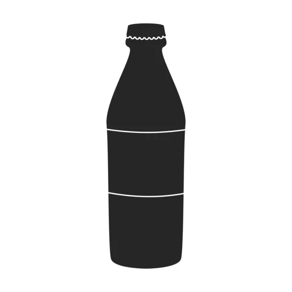Bottle Soda Vector Icon Black Vector Logo Isolated White Background — Stock Vector