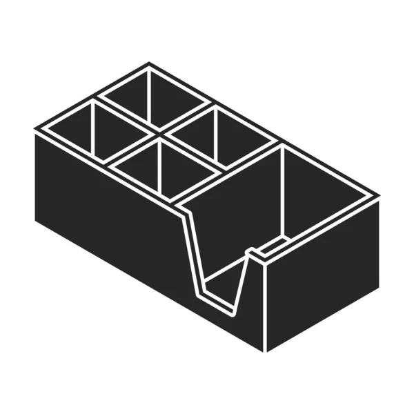 Icono Vector Caja Madera Logotipo Isométrico Vector Negro Aislado Sobre — Archivo Imágenes Vectoriales