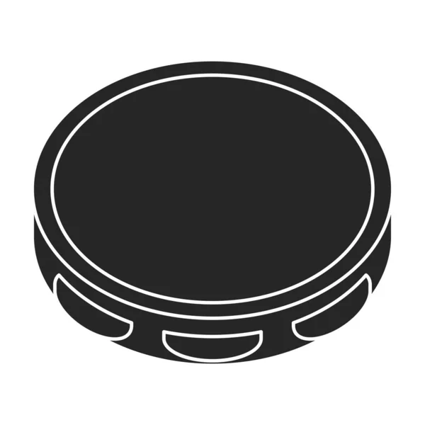 Tamburin Vektor Schwarzes Symbol Vector Illustration Drum Auf Weißem Hintergrund — Stockvektor