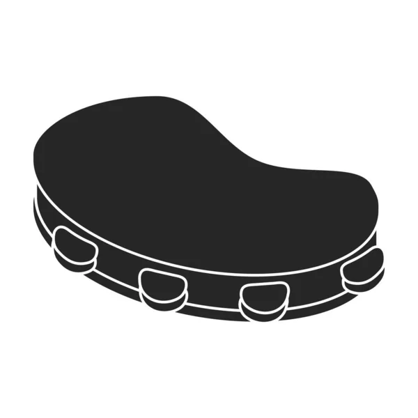 タンバリンベクトルブラックアイコン 白い背景のベクトルイラストドラム タンバリンの隔離された黒いイラストのロゴ — ストックベクタ