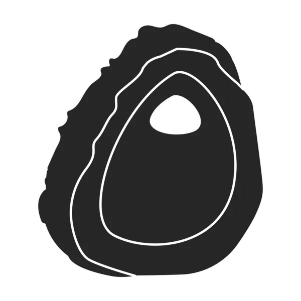 Oyster Vetor Icon Black Logotipo Vetor Isolado Fundo Branco Ostra — Vetor de Stock