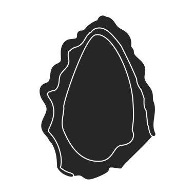 İstiridye vektör simgesi. Siyah vektör logosu beyaz arka planda izole edilmiş istiridye..