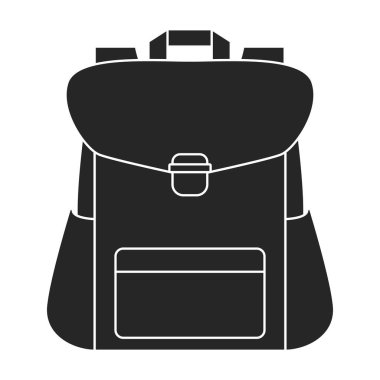 Okul çantası vektör simgesi. Siyah vektör logosu beyaz arkaplan okul çantasına izole edildi.