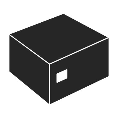 Paket vektör simgesi. Siyah vektör logosu beyaz arkaplan paketinde izole edildi.