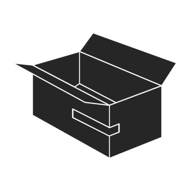 Paket vektör simgesi. Siyah vektör logosu beyaz arkaplan paketinde izole edildi.