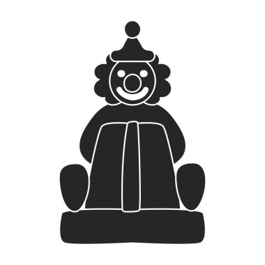 Şişirilebilir slayt vektör simgesi. Siyah vektör logosu beyaz arkaplan şişirilebilir slaytta izole edildi.