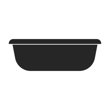 Havza vektör simgesi. Siyah vektör logosu beyaz arkaplan havzasında izole edildi.