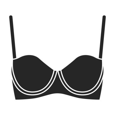 Sütyen vektör simgesi. Taslak vektör logosu beyaz arkaplan sütyeninde izole edildi.