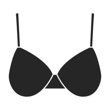 Sütyen vektör simgesi. Taslak vektör logosu beyaz arkaplan sütyeninde izole edildi.