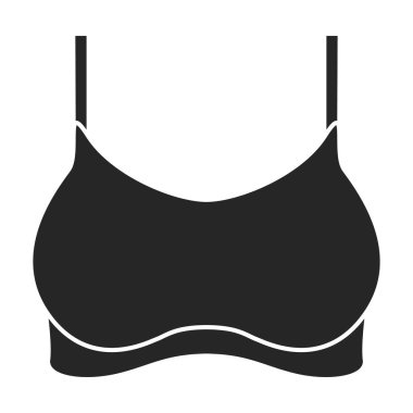 Sütyen vektör simgesi. Taslak vektör logosu beyaz arkaplan sütyeninde izole edildi.