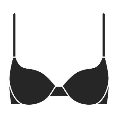 Sütyen vektör simgesi. Taslak vektör logosu beyaz arkaplan sütyeninde izole edildi.