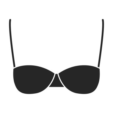 Sütyen vektör simgesi. Taslak vektör logosu beyaz arkaplan sütyeninde izole edildi.