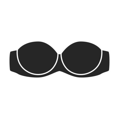 Sütyen vektör simgesi. Taslak vektör logosu beyaz arkaplan sütyeninde izole edildi.