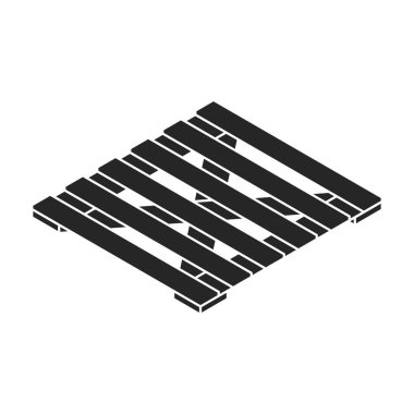 Palet ahşap vektör simgesi. Isometric siyah vektör logosu beyaz arka plan palet ahşap izole.