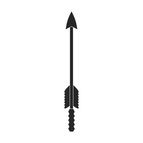 Arrow Bow Vector Icon Black Vector Logo Isolated White Background — Stock Vector