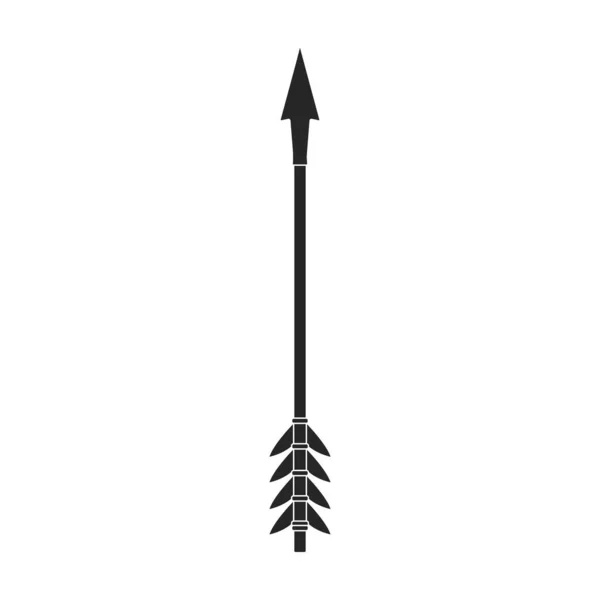 Flecha Para Arco Vector Icon Black Logotipo Del Vector Aislado — Vector de stock