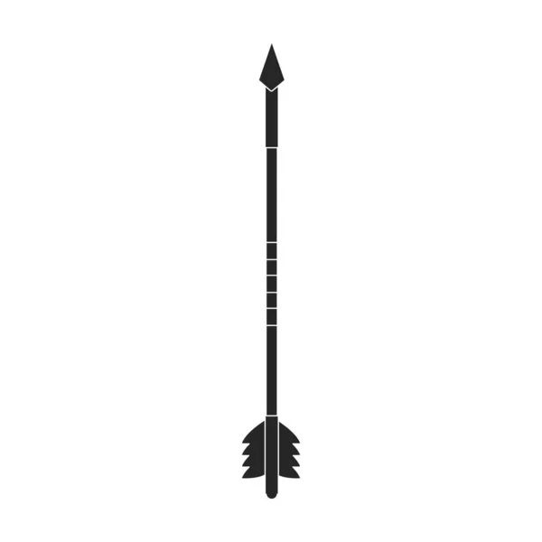 Freccia Arco Vettoriale Icon Black Logo Vettoriale Isolato Sfondo Bianco — Vettoriale Stock
