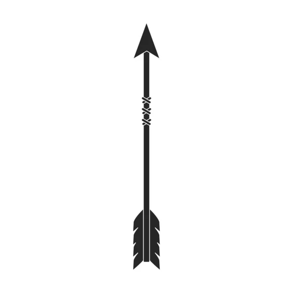 Freccia Arco Vettoriale Icon Black Logo Vettoriale Isolato Sfondo Bianco — Vettoriale Stock