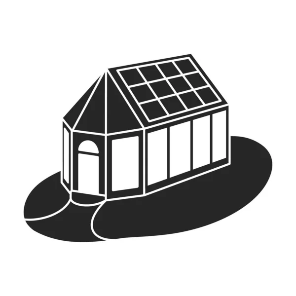 Εικονογράφηση Φορέα Ηλιακής Ενέργειας Λευκό Φόντο Μεμονωμένο Μαύρο Εικονίδιο Οικολογική — Διανυσματικό Αρχείο