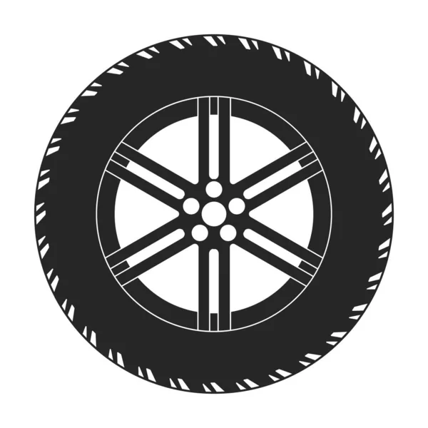 Ikona Vektoru Kolečka Černé Vektorové Logo Izolované Bílém Pozadí Kola — Stockový vektor