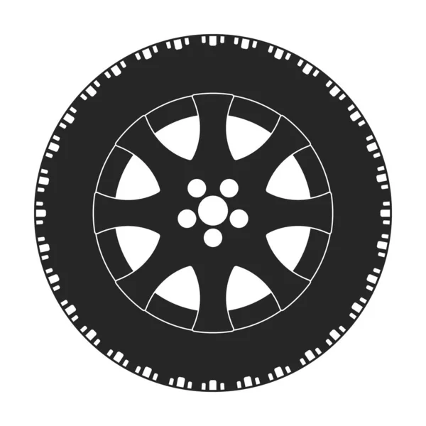 Logo Vector Icon Black Rueda Aislado Rueda Fondo Blanco — Vector de stock