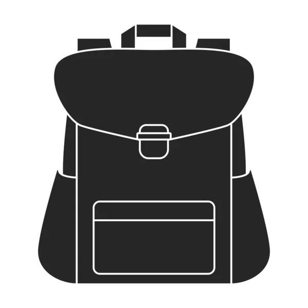 Vektorová Ikona Školní Tašky Černé Vektorové Logo Izolované Bílém Pozadí — Stockový vektor