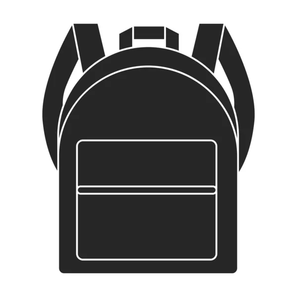 スクールバッグベクトルアイコン 白い背景スクールバッグに隔離された黒ベクトルロゴ — ストックベクタ