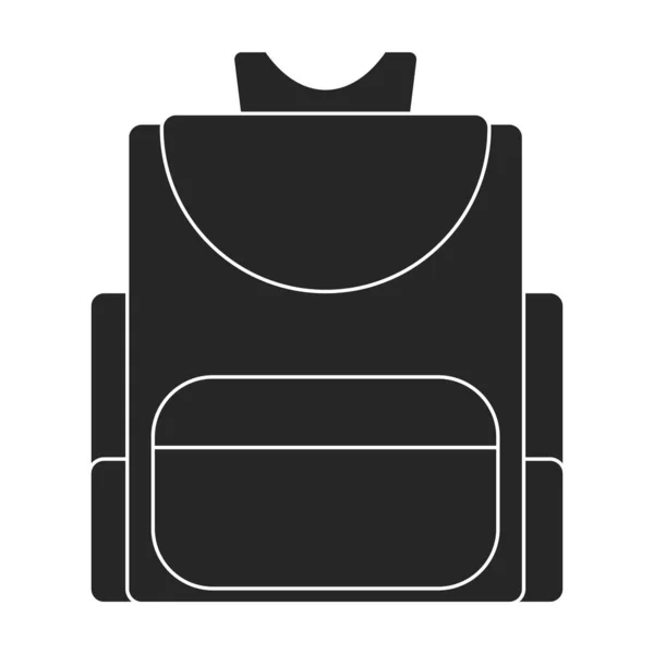 スクールバッグベクトルアイコン 白い背景スクールバッグに隔離された黒ベクトルロゴ — ストックベクタ