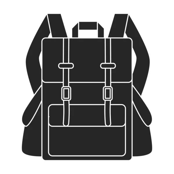 Okul Çantası Vektör Simgesi Siyah Vektör Logosu Beyaz Arkaplan Okul — Stok Vektör