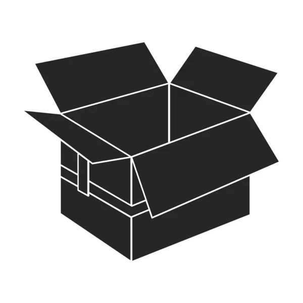 Förpackning Vektor Ikon Svart Vektor Logotyp Isolerad Vit Bakgrund Paket — Stock vektor