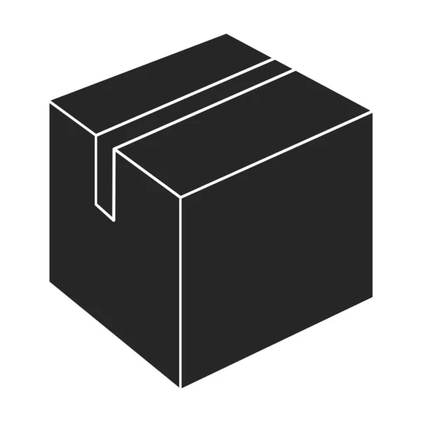 Paket Vektör Simgesi Siyah Vektör Logosu Beyaz Arkaplan Paketinde Izole — Stok Vektör