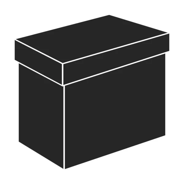 Paket Vektör Simgesi Siyah Vektör Logosu Beyaz Arkaplan Paketinde Izole — Stok Vektör