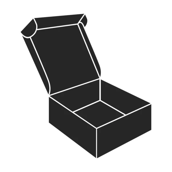 Package Vector Icon Black Vector Logo Geïsoleerd Witte Achtergrond Verpakking — Stockvector