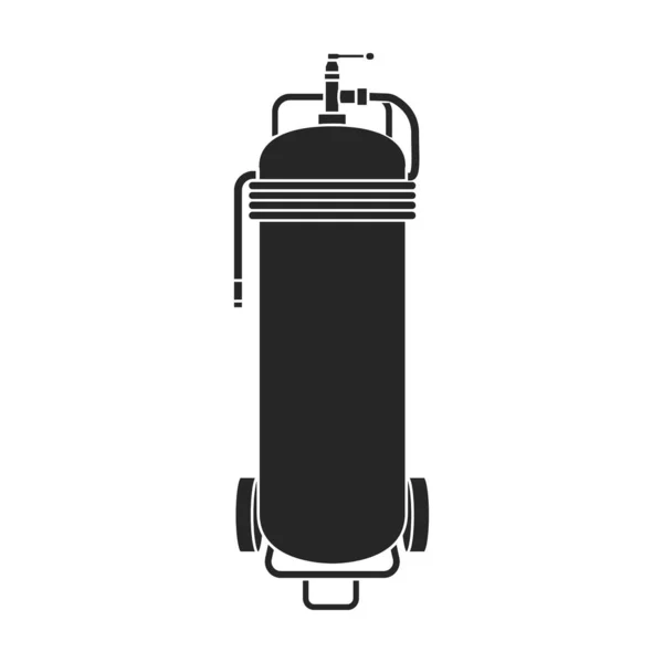 Extinguisher Vector Icon Black Vector Logo Isolated White Background Extinguisher — Stock Vector