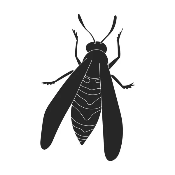 Εικονίδιο Διάνυσμα Σφήκας Εντόμων Μαύρο Διανυσματικό Λογότυπο Απομονωμένο Λευκό Φόντο — Διανυσματικό Αρχείο