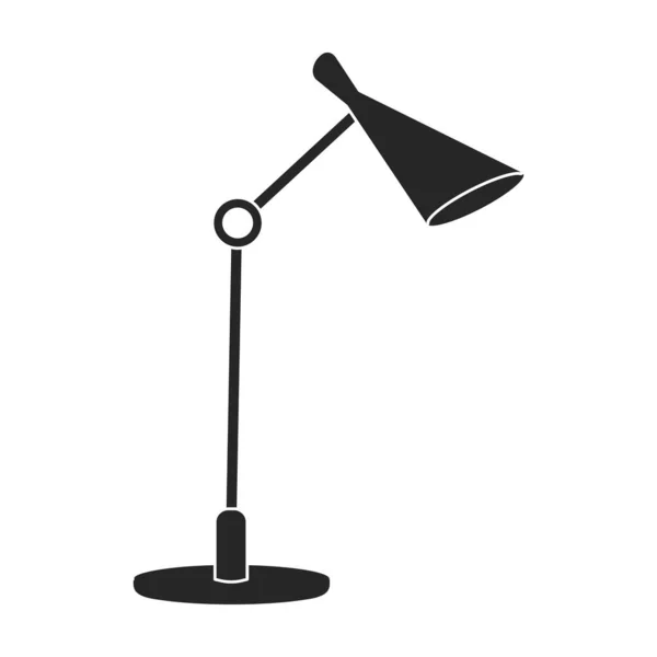 Lampada Tavolo Vettoriale Icon Black Logo Vettoriale Isolato Sfondo Bianco — Vettoriale Stock
