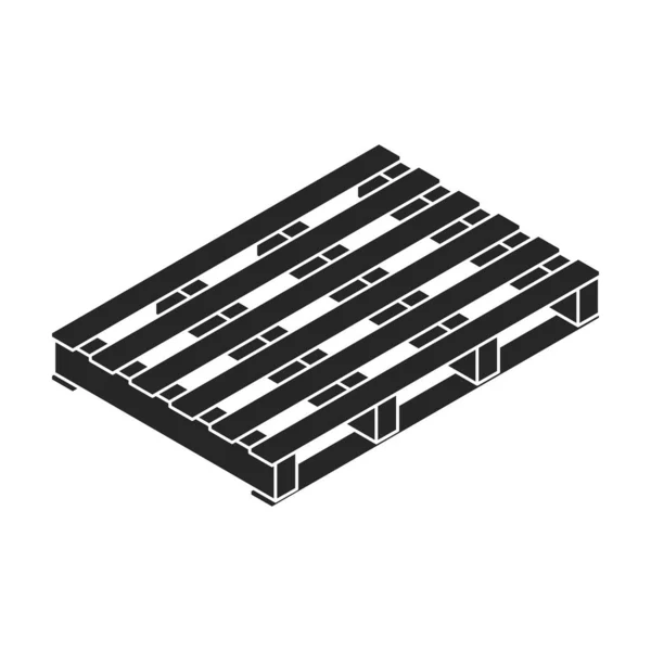 Pallet Wooden Vector Icon Isometric Black Vector Logo Isolated White — Stock Vector