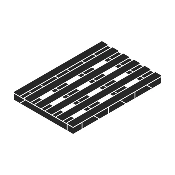 Vektorová Ikona Paletového Dřeva Izometrické Černé Vektorové Logo Izolované Bílém — Stockový vektor