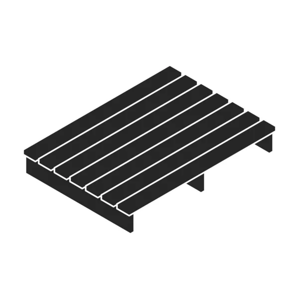 Pallet Houten Vectoricoon Isometrische Zwarte Vector Logo Geïsoleerd Witte Achtergrond — Stockvector