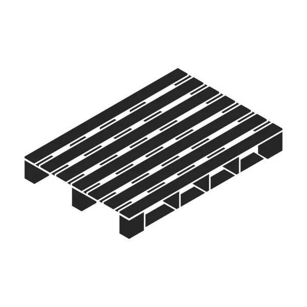 パレット木製のベクトルアイコン 白い背景パレット木製に隔離されたアイソメトリックブラックベクターロゴ — ストックベクタ